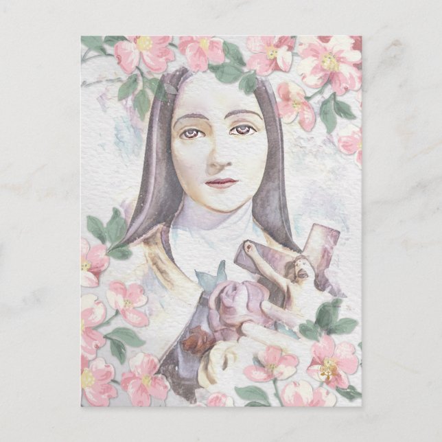 Postal St Therese, la pequeña cosecha acuática de flores (Anverso)