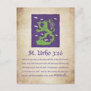 Postal St. Urho 3:16 - Postcard