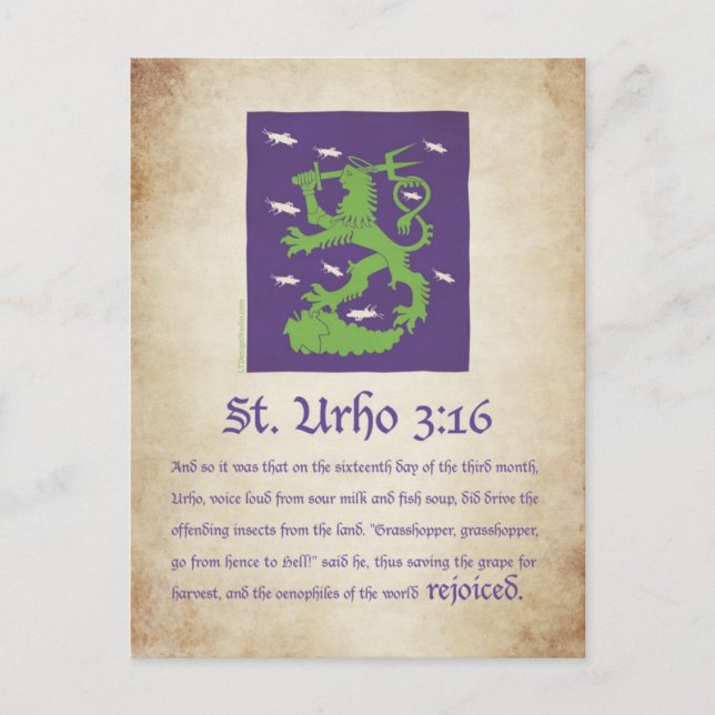 Postal St. Urho 3:16 - Postcard (Anverso)