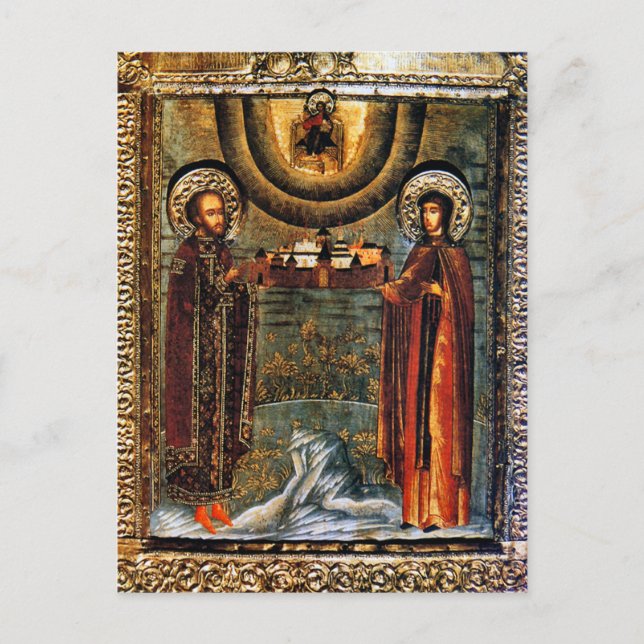 Postal St. Xenia of Rome Orthodox Christian Icon (Anverso)