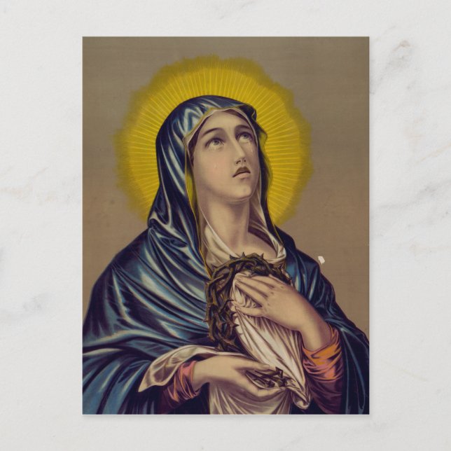 Postal Stabat se burla de Nuestra Señora de los Dolores (Anverso)