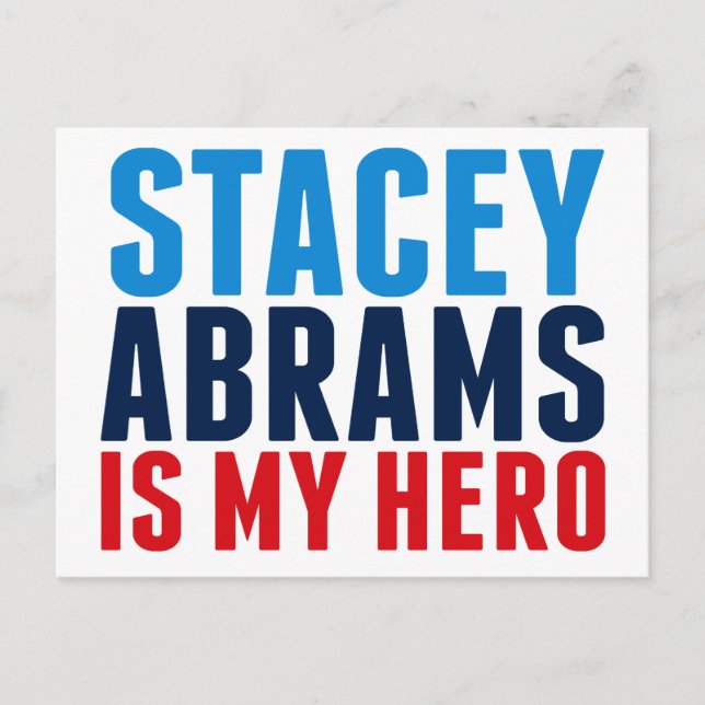 Postal Stacey Abrams es mi héroe (Anverso)