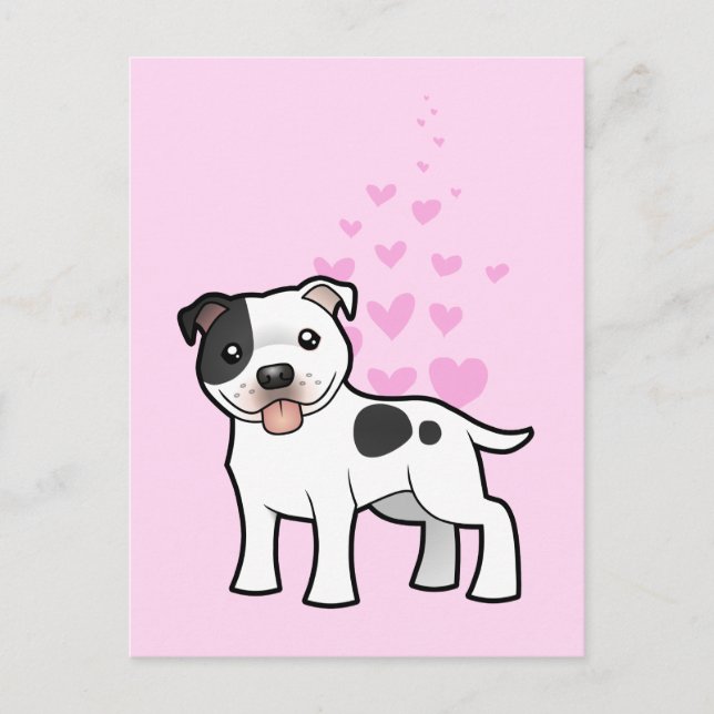 Postal Staffordshire Bull Terrier Love (Anverso)