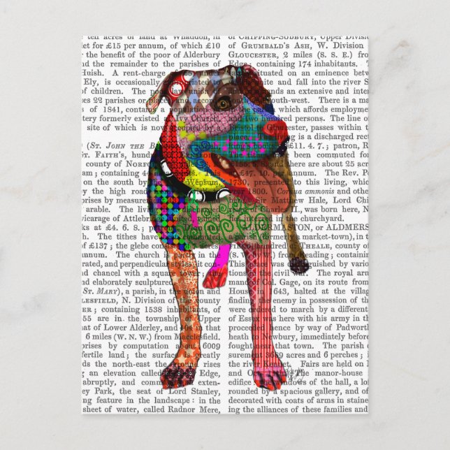 Postal Staffordshire Bull Terrier - Patchwork (Anverso)