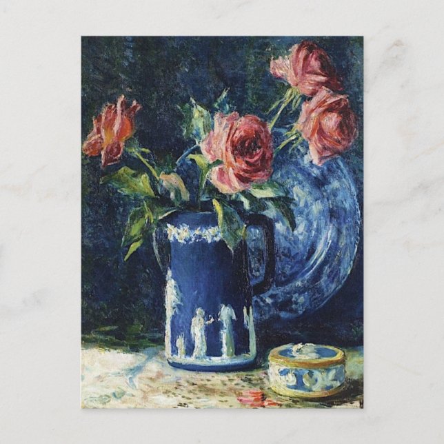 Postal Staffordshire y Rosas por Matilda Browne (Anverso)