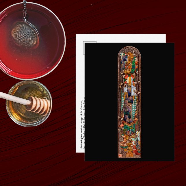 Postal Stained Glass Window Design of St. Gobnait  (Subido por el creador)