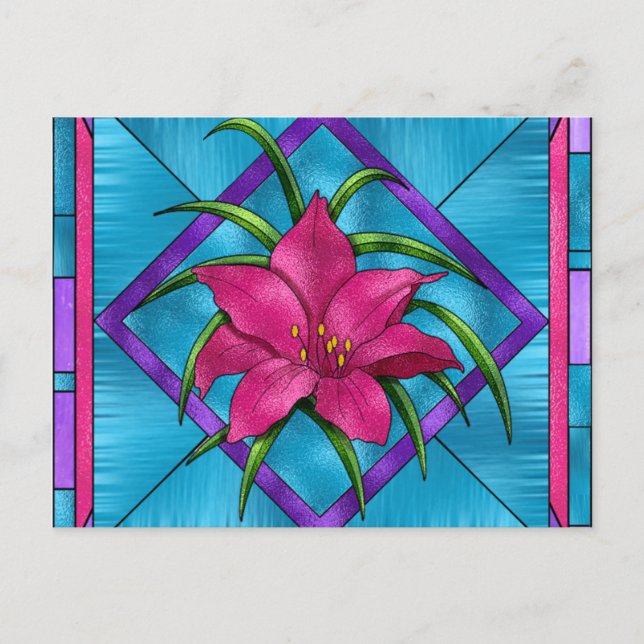 Postal StainGlass Lilly (Anverso)