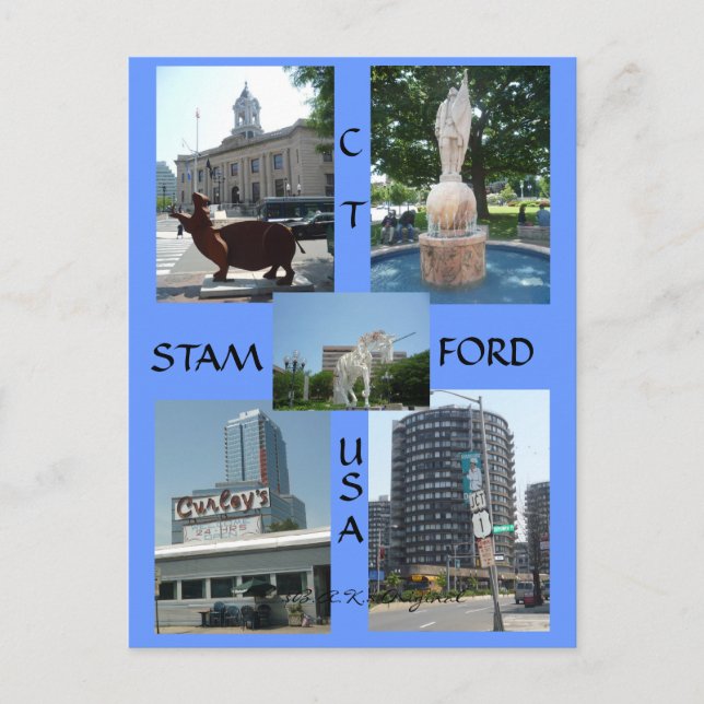 Postal Stamford Ct Downtown Center Postcard (Anverso)