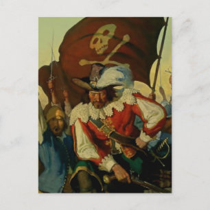 Postal “Stand and Deliver” Arte Pirata por NC Wyeth