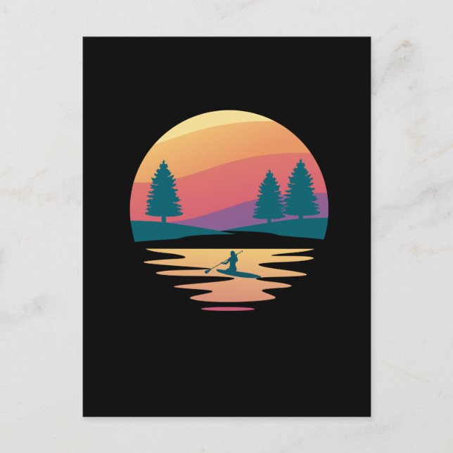 Postal Stand Up Paddling SUP Board Mountain Lake, Sunset (Anverso)