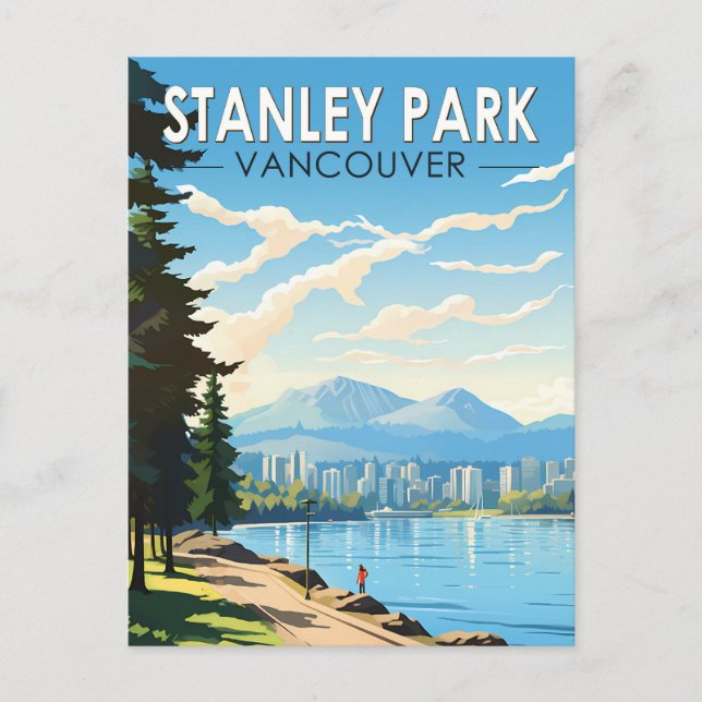Postal Stanley Park Vancouver Canadá Viajes de arte (Anverso)