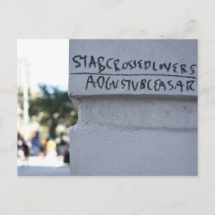 Postal Star Crossed Lovers Shakespeare Graffiti NYC