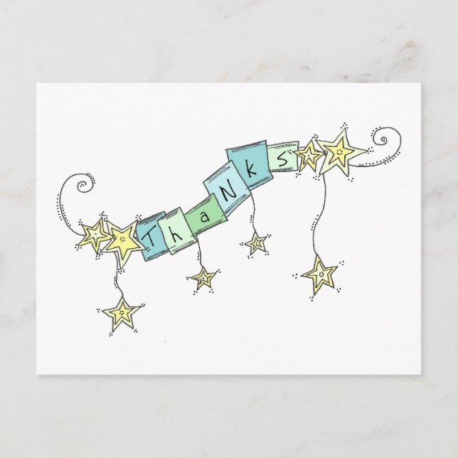 Postal Star Doodles, gracias (Anverso)