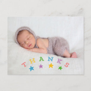 Postal Star Gracias Foto Bebé Gracias Postcard