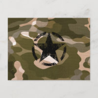 Star Stencil Vintage sobre el camuflaje