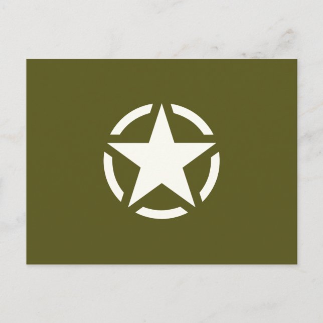 Postal Star Stencil Vintage sobre el verde caqui (Anverso)