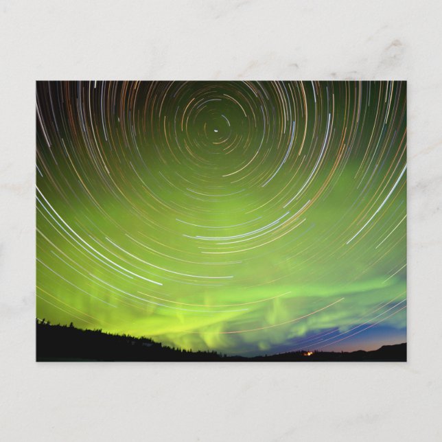 Postal Star Trails y Northern Lights Aurora borealis (Anverso)