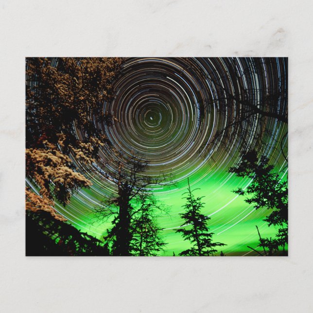 Postal Star Trails y Northern Lights Aurora borealis (Anverso)