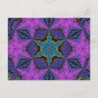 Starburst Blue Snowflake Kaleidoscopic Mandala