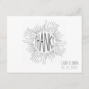 Postal Starburst Custom Wedding Gracias Postcard