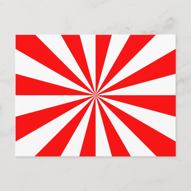 Postal Starburst rojo y blanco (Anverso)