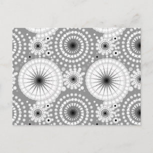 Postal Starbursts y molinillos de viento, gris, blanco y