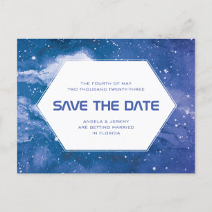 Postal Stardust Cosmic Blue Save the Date