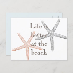 Postal Starfish Beach Blue