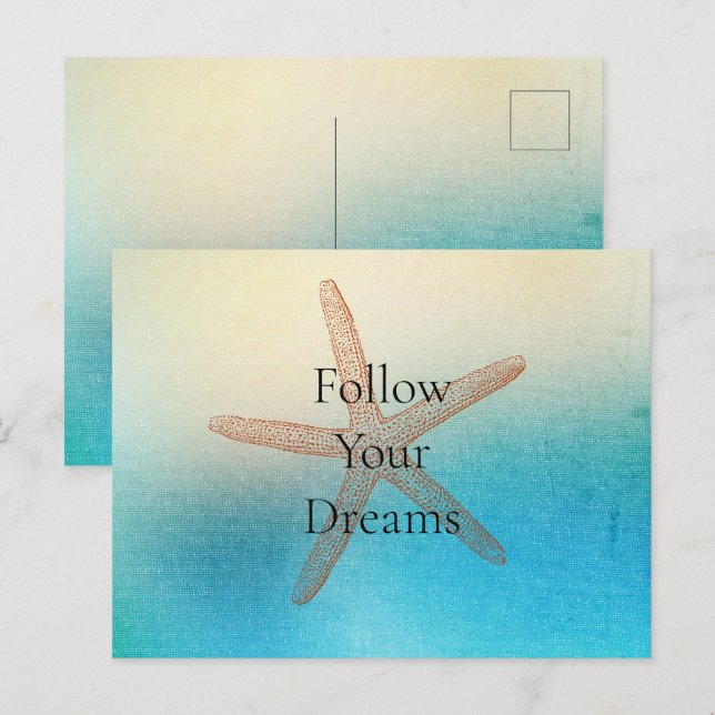 Postal Starfish Blue Beach (Anverso / Reverso)