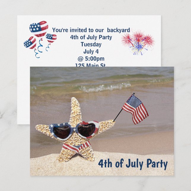 Postal Starfish estadounidense 4 de julio (Anverso / Reverso)