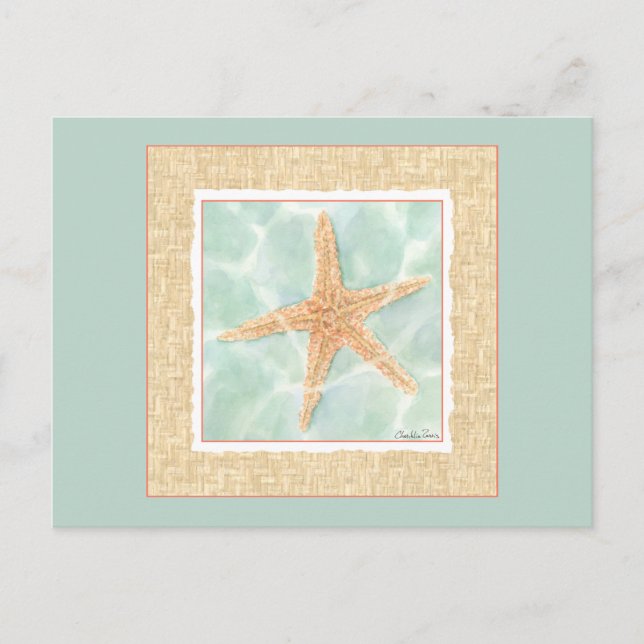 Postal Starfish náutico en el agua (Anverso)