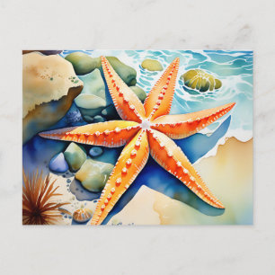 Postal Starfish Serenity Watercolor