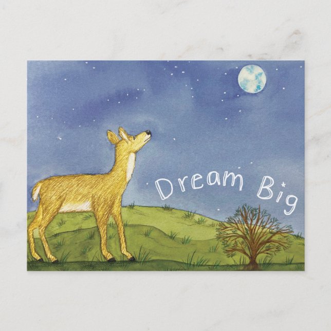 Postal Stargazing Deer Postcard (Anverso)