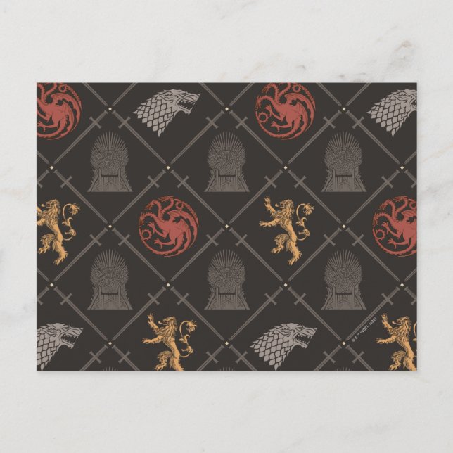 Postal Stark, Lannister, Targaryen, Patrón de trono de hi (Anverso)