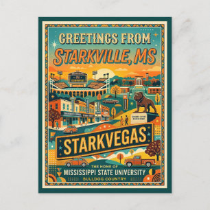 Postal Starkville Mississippi StarkVegas Estilo Vintage