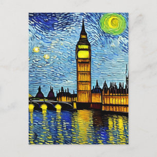 Postal Starry London Night Postcard