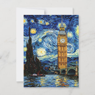 Postal Starry Night Big Ben London Inglaterra