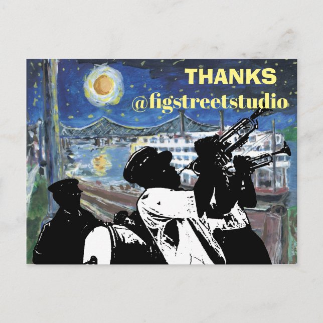 Postal Starry Night Mississippi Queen, añadir texto (Anverso)