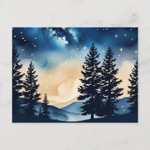 Postal Starry Night Pine A Dreamly Watercolor