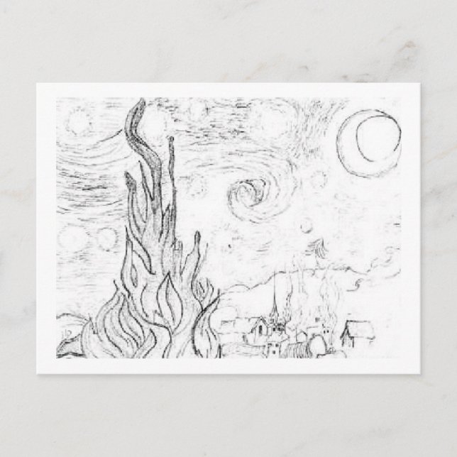 Postal Starry Night Sketch (Anverso)