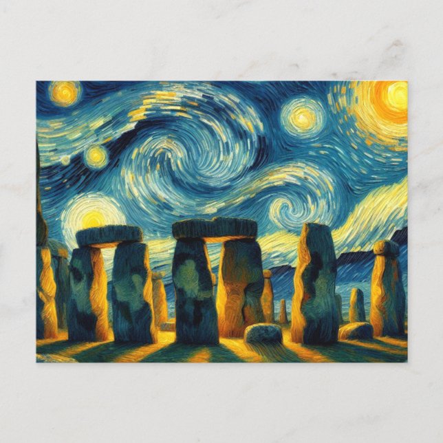 Postal Starry Night Stonehenge (Anverso)