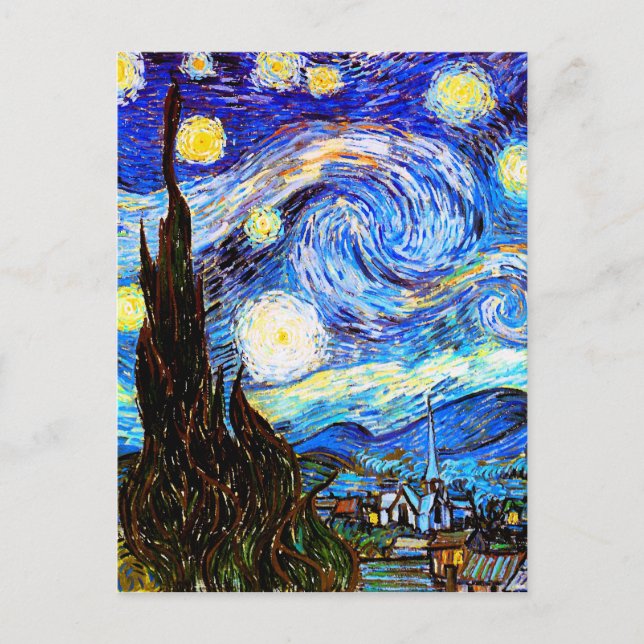 Postal Starry Night Van Gogh Bella Artes (Anverso)