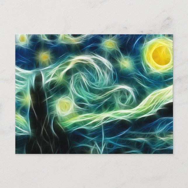 Postal Starry Night Van Gogh Fractal art (Anverso)