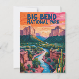 Postal Starry Skies Big Bend Parque Nacional Retro Texas