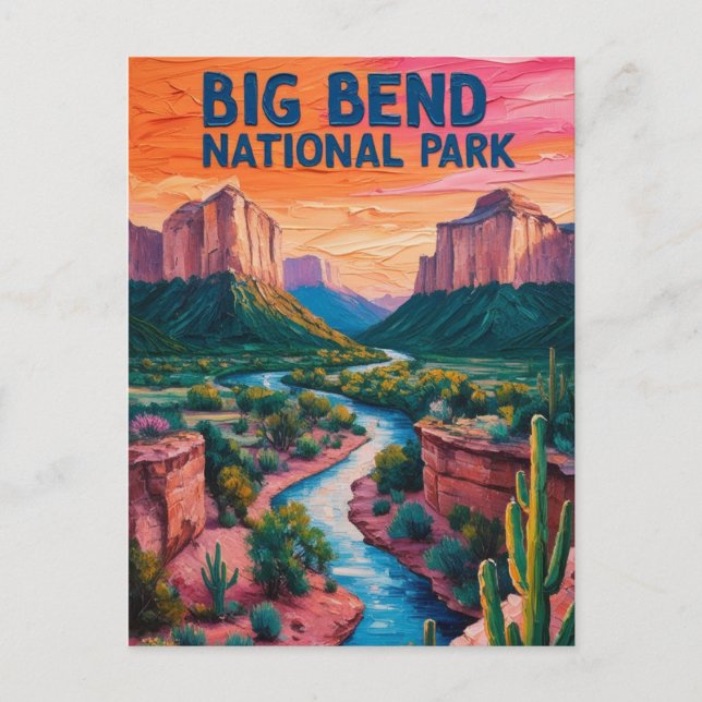 Postal Starry Skies Big Bend Parque Nacional Retro Texas (Anverso)