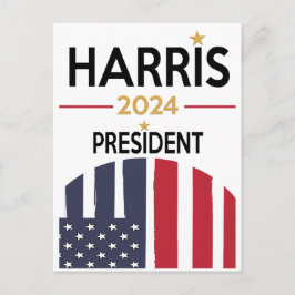 Postal Stars and Stripes Harris para presidente