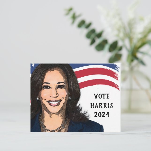 Postal Stars and Stripes Harris para presidente (Anverso de pie)