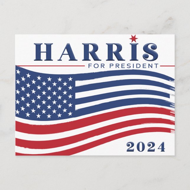 Postal Stars and Stripes Harris para presidente (Anverso)