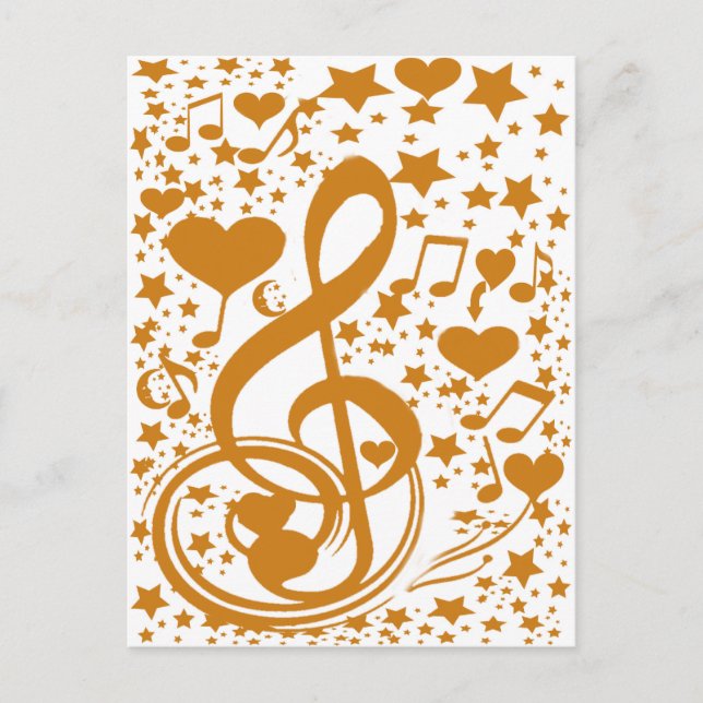 Postal Stars, Hears and The Music Notes, Gold_ (Anverso)