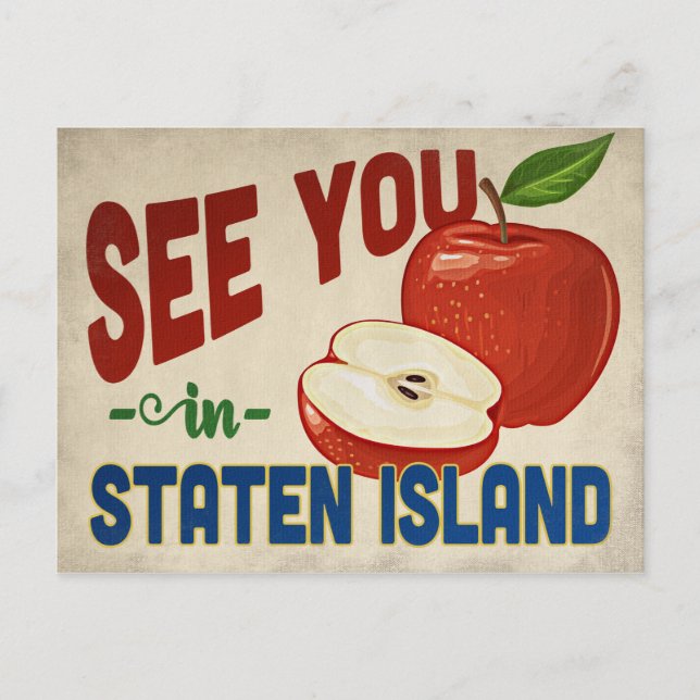 Postal Staten Island New York Apple - Viajes de época (Anverso)